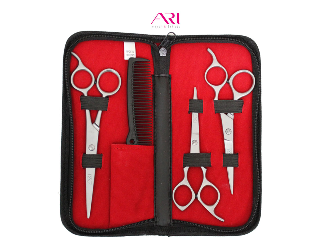 ESTUCHE C/3 TIJERAS ESTILISTA ARI SK-3