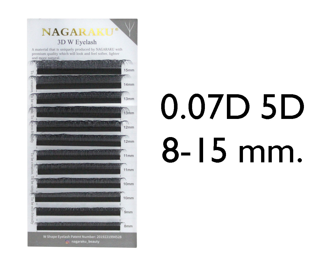 PESTAÑA NAGARAKU MIXTA W  5D 0.07 D 8-15 MM