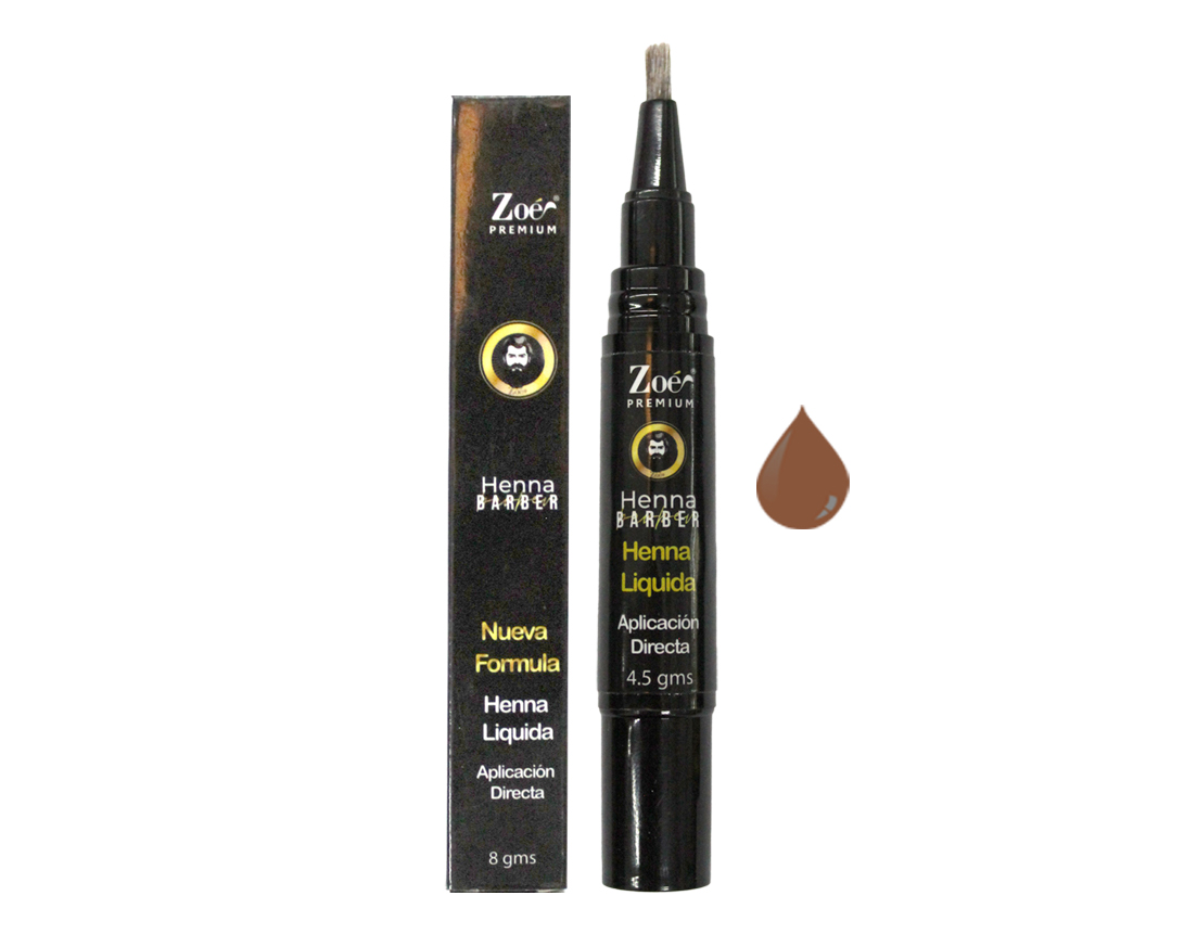 HENNA BARBER LIQUIDA APLICADOR PINCEL CAFE