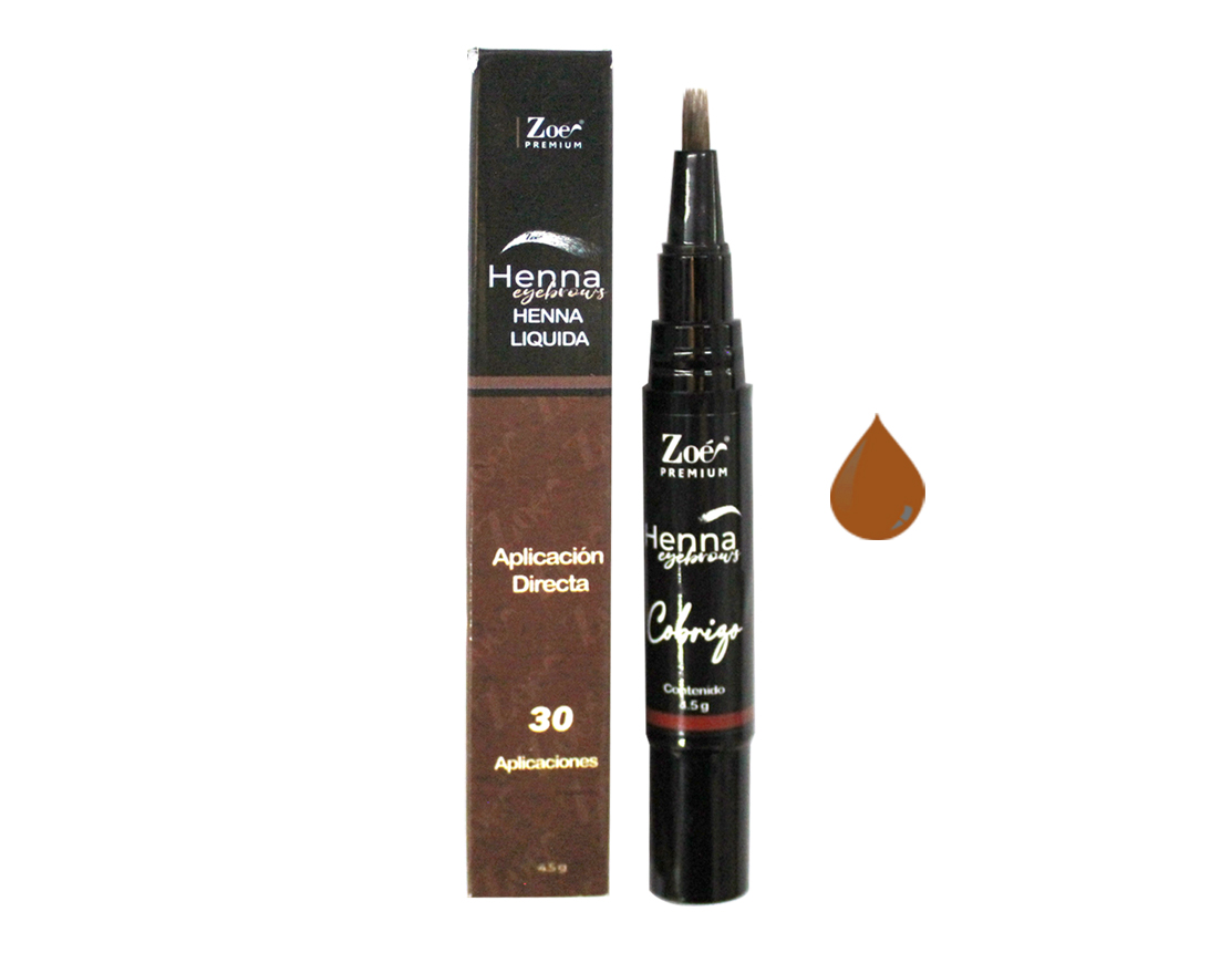 HENNA LIQUIDA P/CEJA C/30 APLICACION COBRIZO 4.5GR