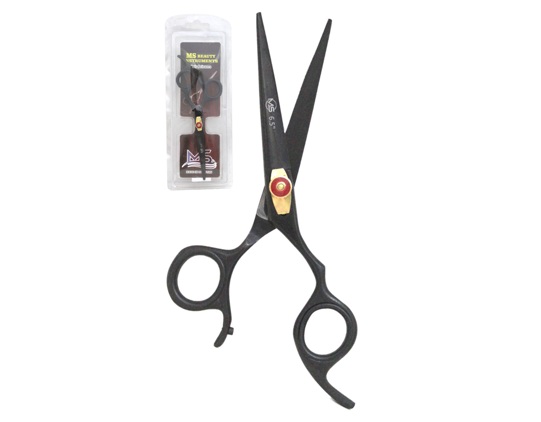 TIJERA PELUQUERO C/BLISTER NEGRO 6.5" MS521