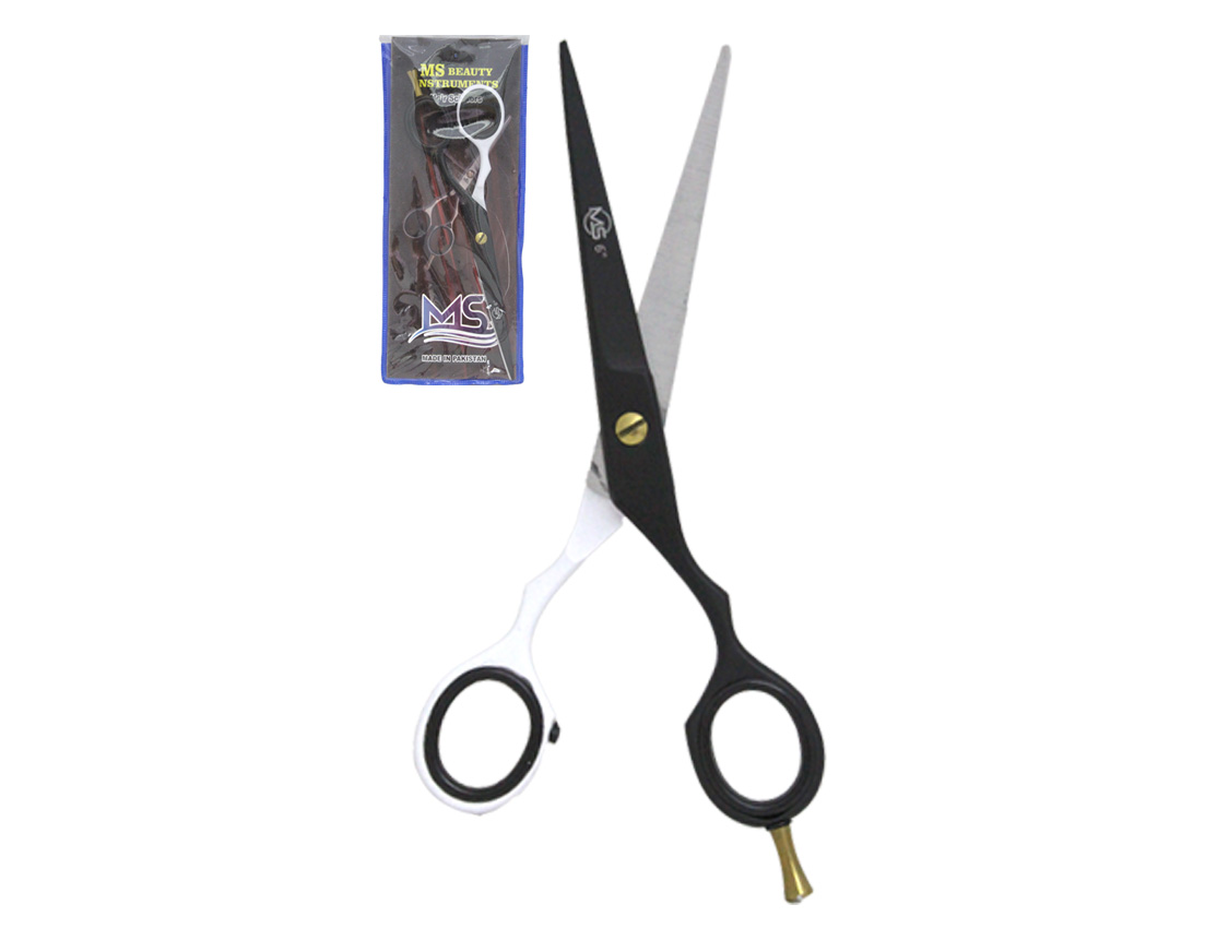TIJERA PELUQUERO C/BLISTER BCO/NGO C/DESC 6" MS509