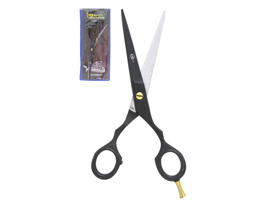 TIJERA PELUQUERO C/BLISTER NEGRA C/DESC 6" MS510